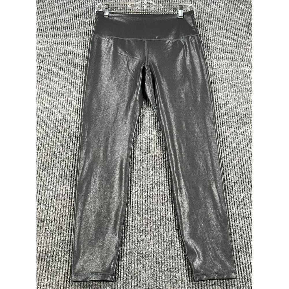 Athleta Elation Ultra High Rise Leggings Womens Size Medium Black Shimmer Active